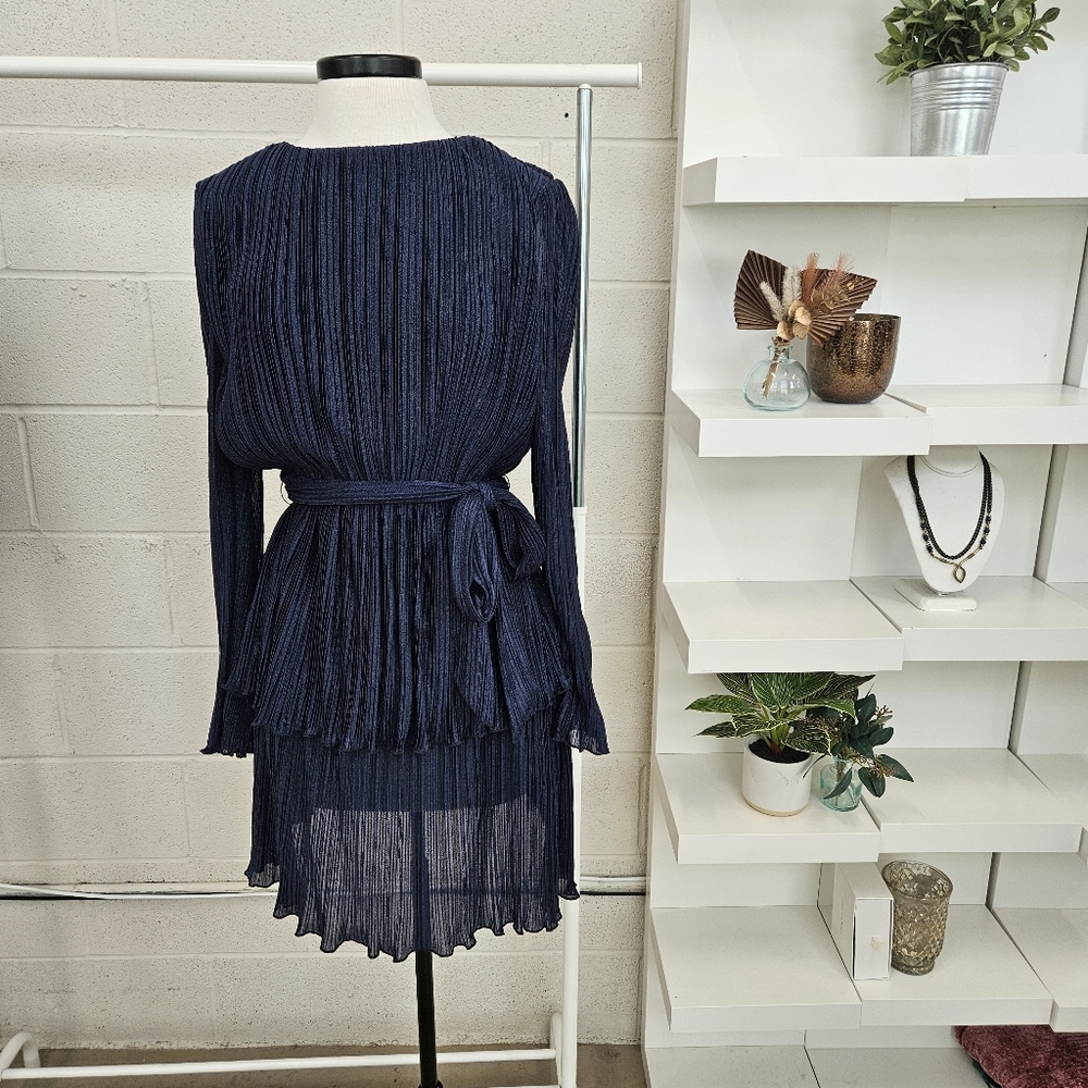 Mini Pleat Tiered Dress